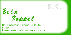 bela koppel business card